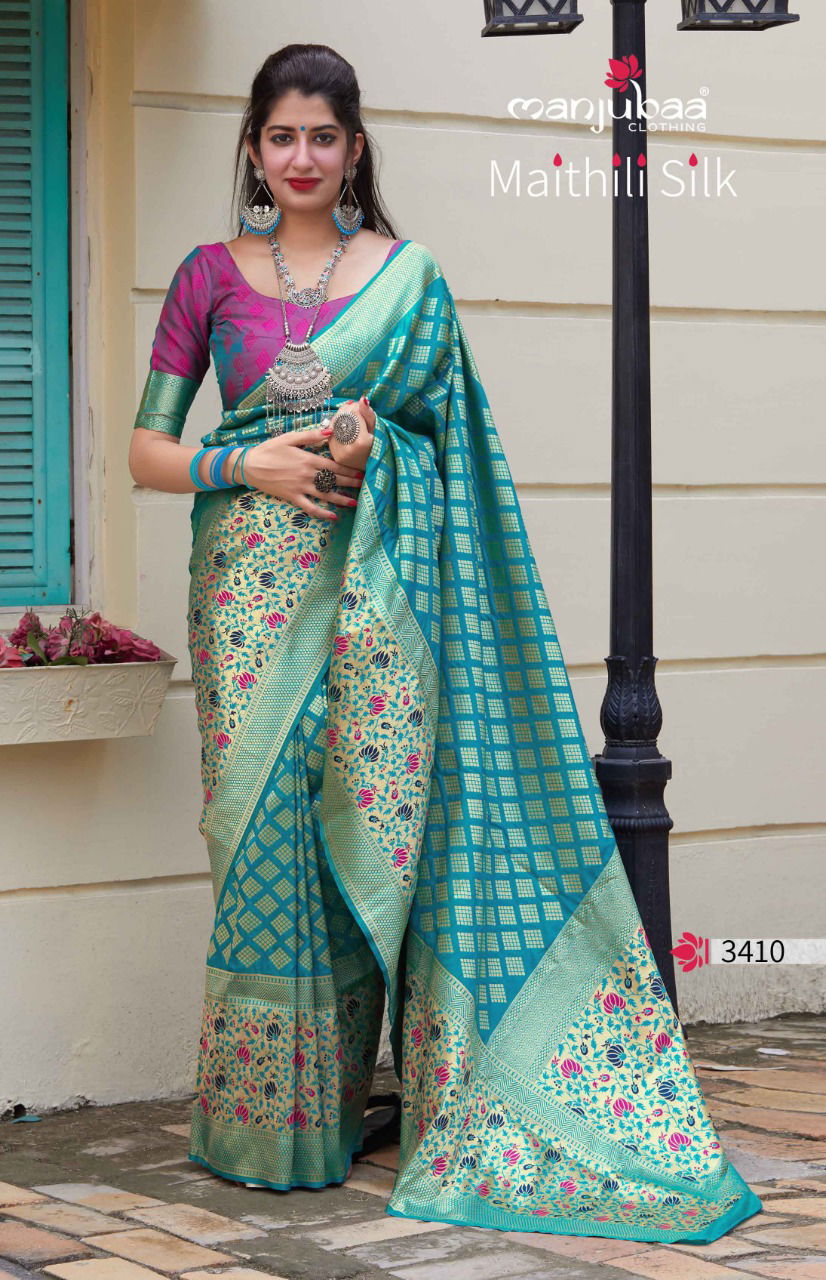 Manjubaa Maithili Silk Festive Wear Stylish Silk Saree Collection 