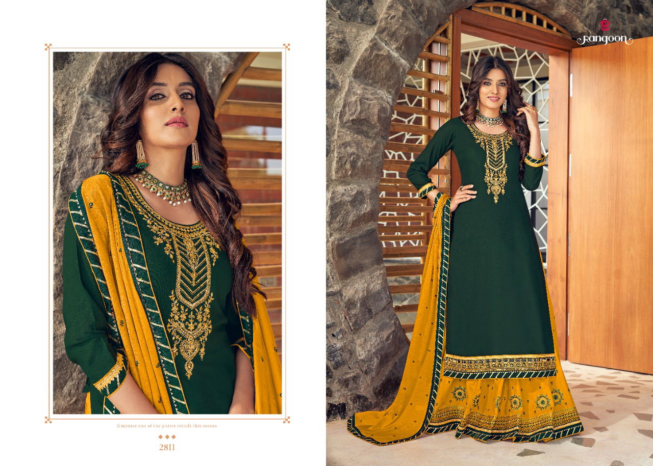 RANGOON PANIHARI PREMIUM Latest Designer Fancy Wedding Wear Heavy Rayon With Embroidery work Salwar Suit Collection