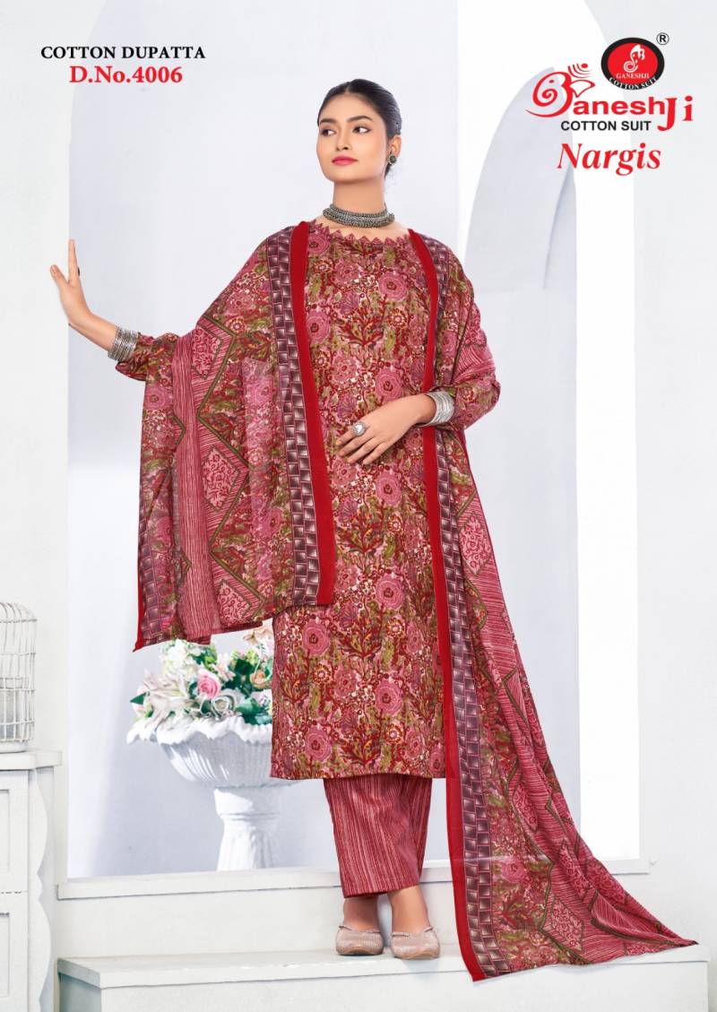 Nargis Vol 04 By Ganeshji Printed Cotton Dress Material Bulk Orders In India