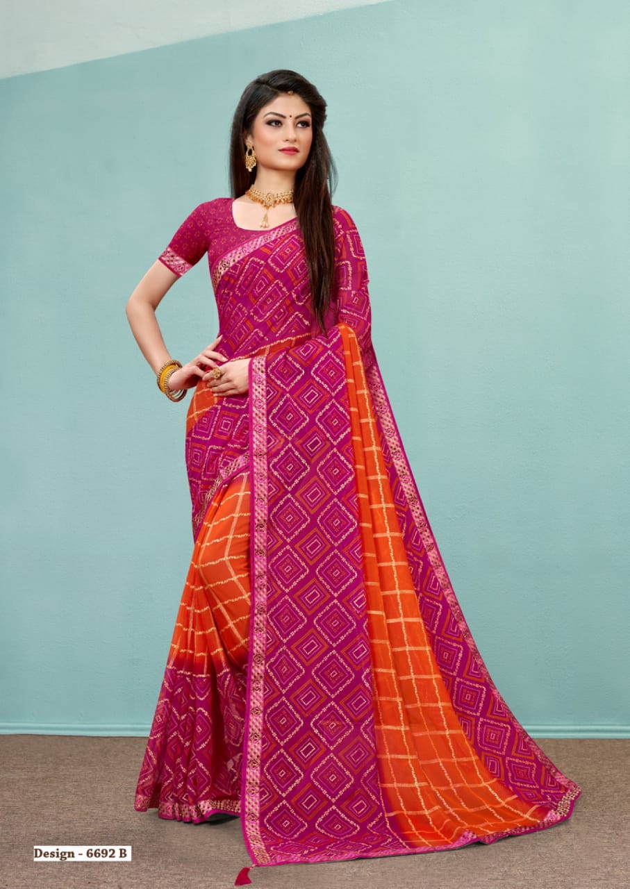 Humble Latest Fancy Designer Georgette Casual Wear Heavy Printed Saree Collection
