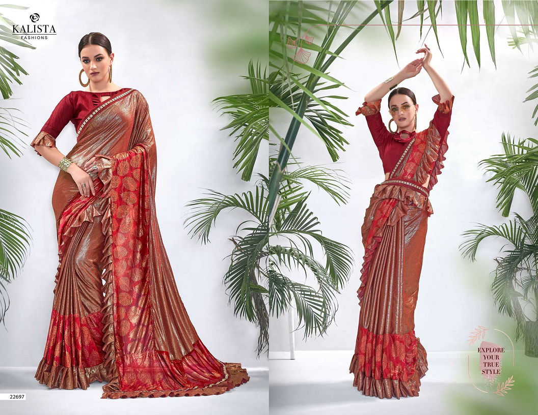 Kalista Paradise 3 Latest Fancy Heavy Designer Party Wear Lycra Silk Saree Collection With Flur Border 