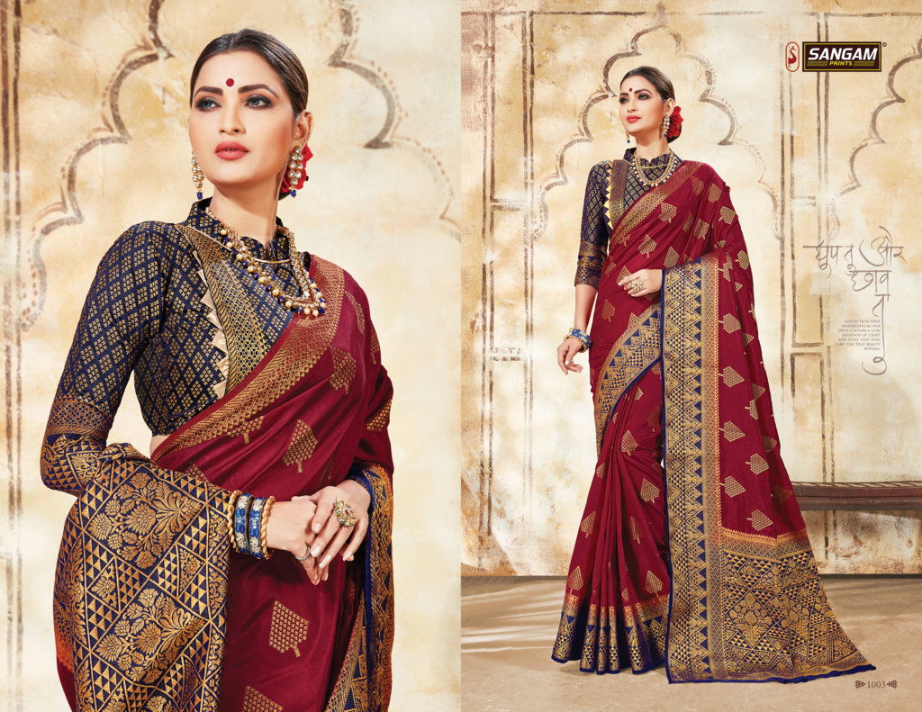 Sangam Samaira Fancy Festive Wear Heavy Printed Silk Designer Saree Collection 
