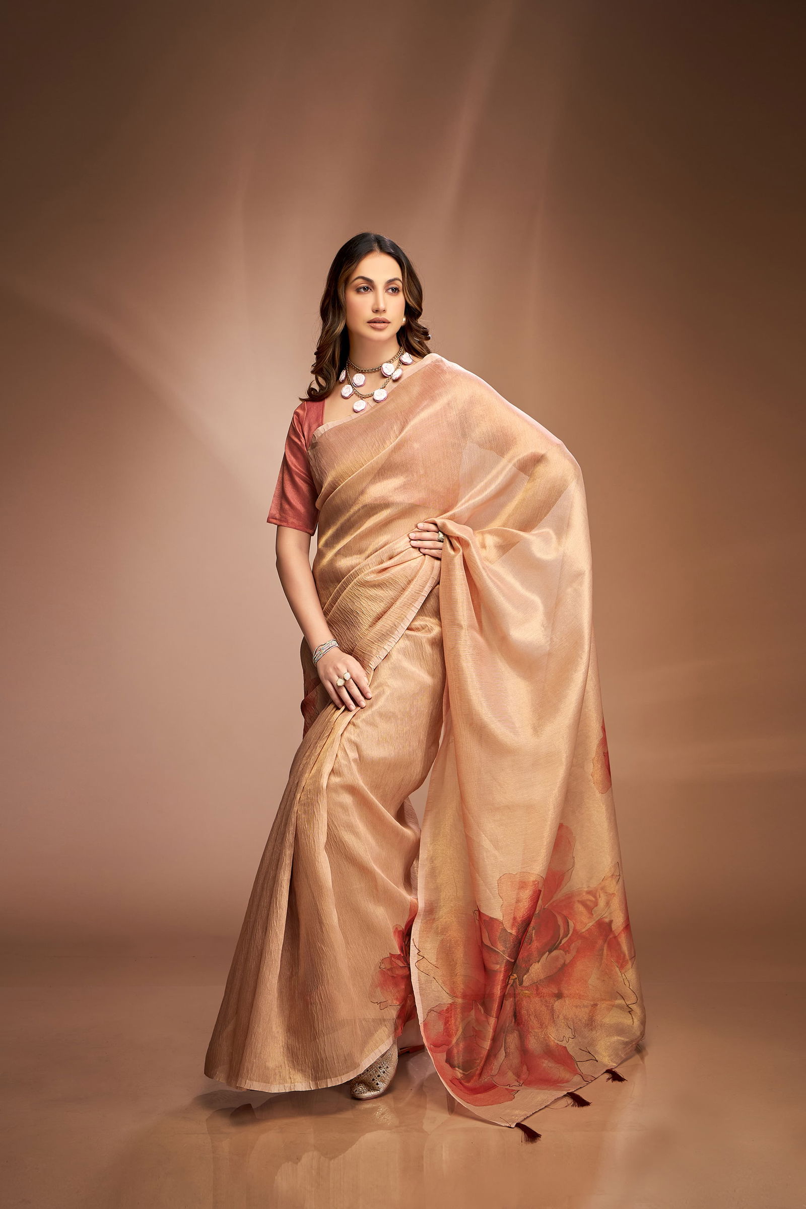 Royal Queen By Kala Jamun Crush Tissue Saree Wholesale Online