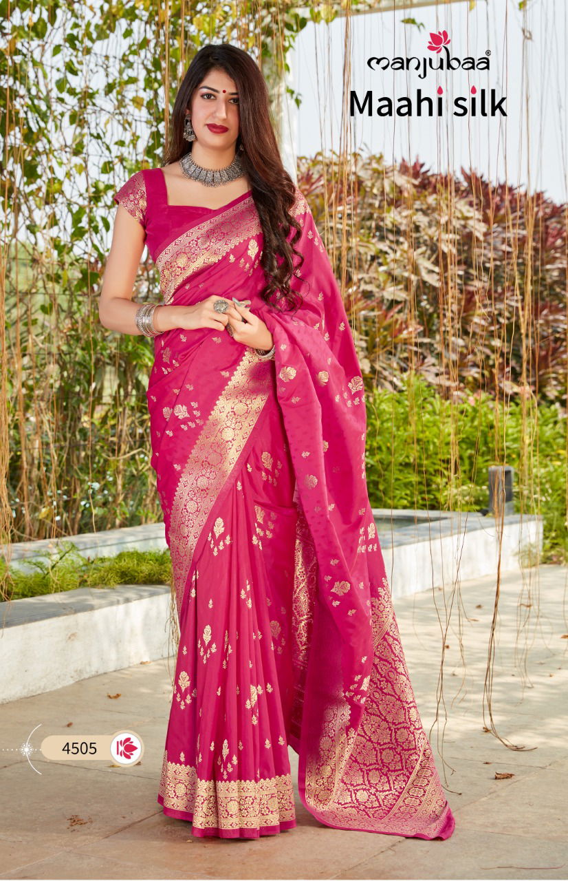 Manjubaa Maahi Latest fancy Heavy Silk Festive Wear Soft silk weaving Sarees Collection