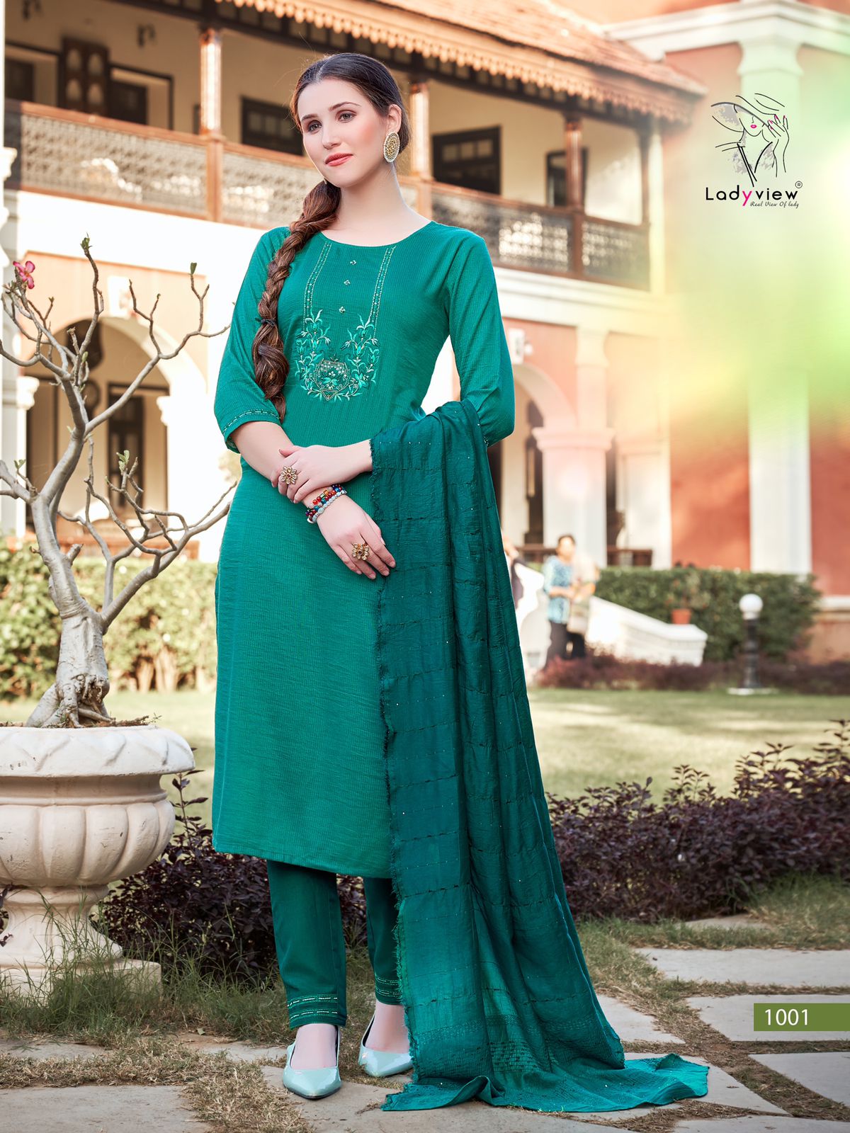 Ladyview Geet Fancy Wear Designer Kurti With Pant And Dupatta Collection