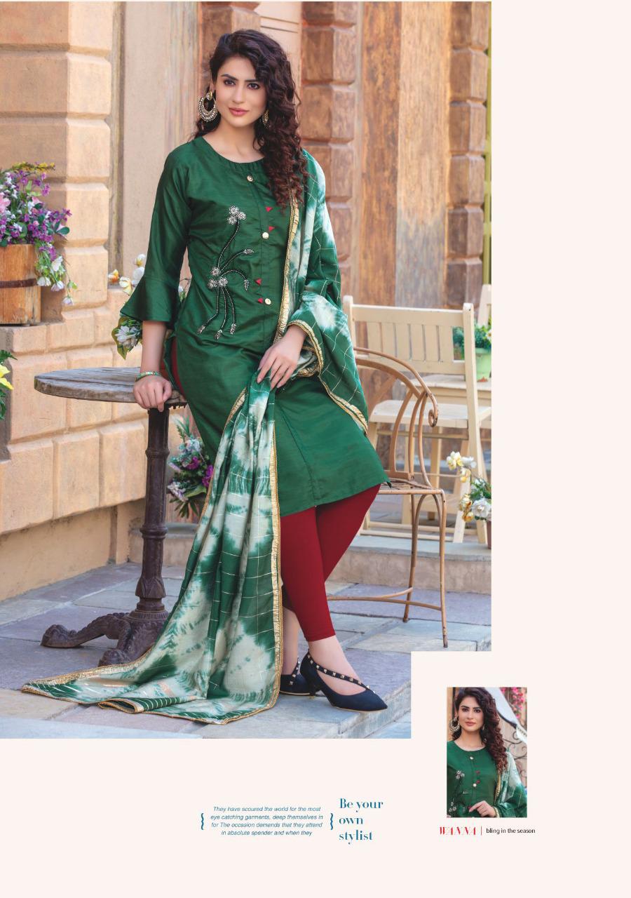 Wanna Ginni Designer Casual Wear Heavy Silk Kurtis With Fancy Heavy Dupatta Collection