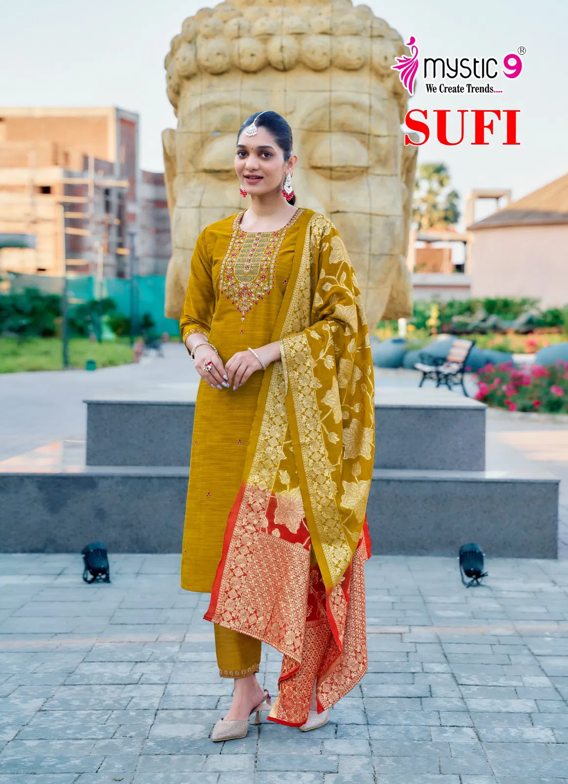Sufi Vol 1 By Mystic 9 Banglore Silk Kurti With Bottom Dupatta Suppliers In India
