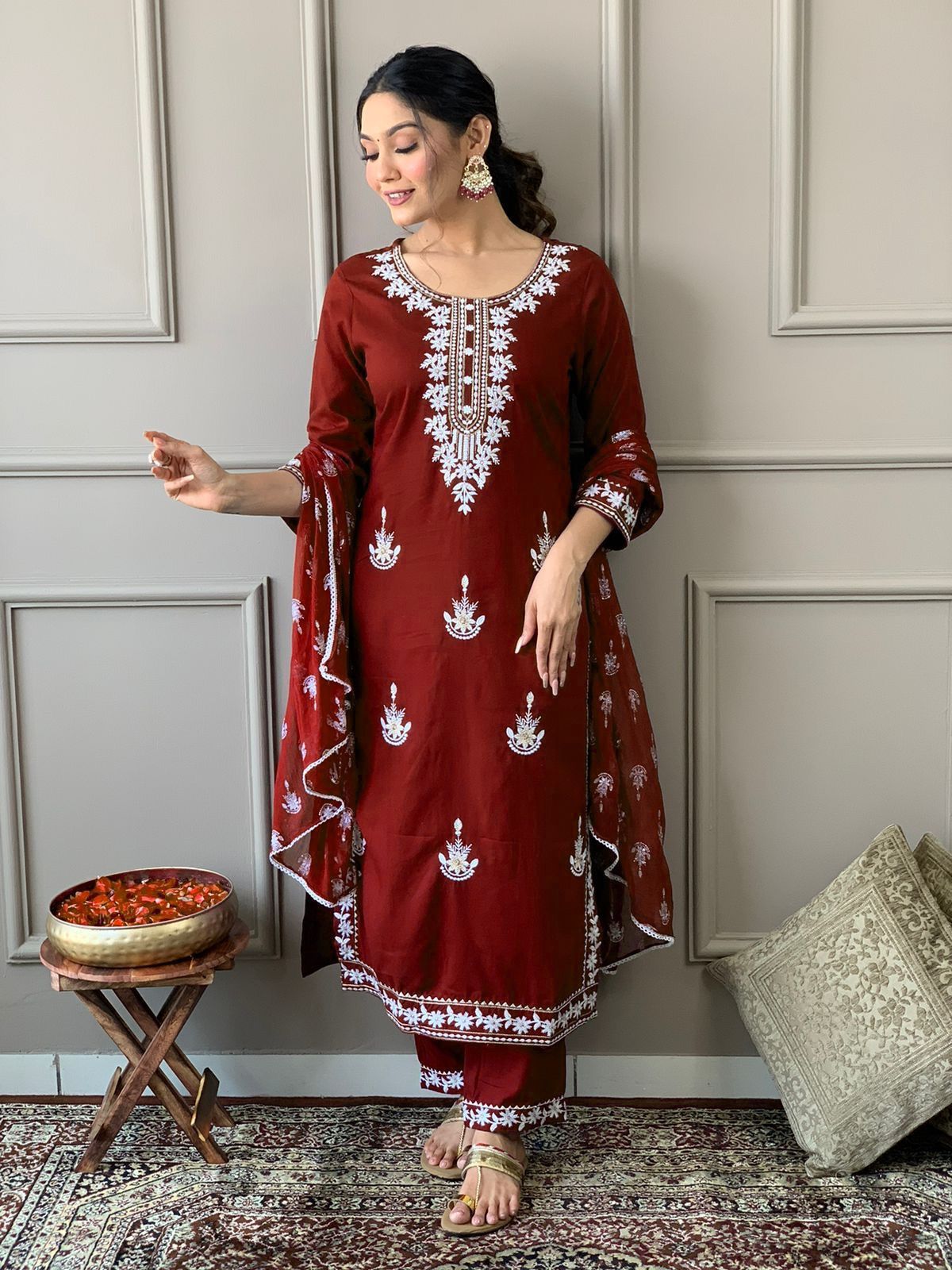 Sakira By Fvd Rayon Embroidery Kurti With Bottom Dupatta Order In India