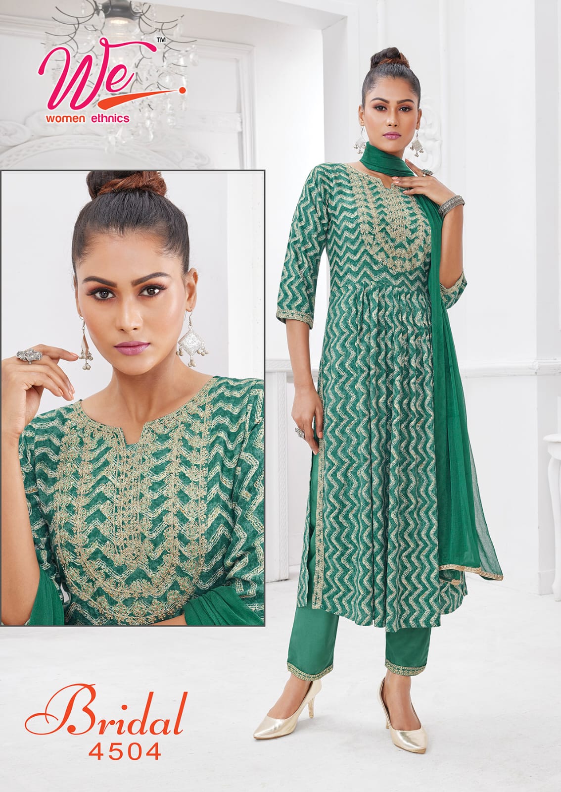 Bridal By We Naira Cut Printed Kurti With Bottom Dupatta Wholesale Market In Surat With Price
