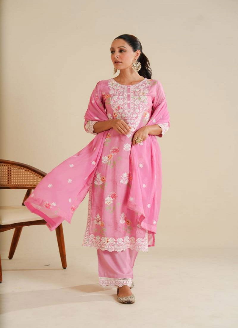 Tanyaa P 158 Lucknowi Masleen Kurti Bottom With Dupatta Wholesale Suppliers In Mumbai