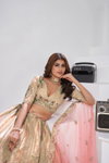 Chiku Colour Banarsi Silk Lahenga With Blouse And Dupatta Wholesale In India Kf 2151
