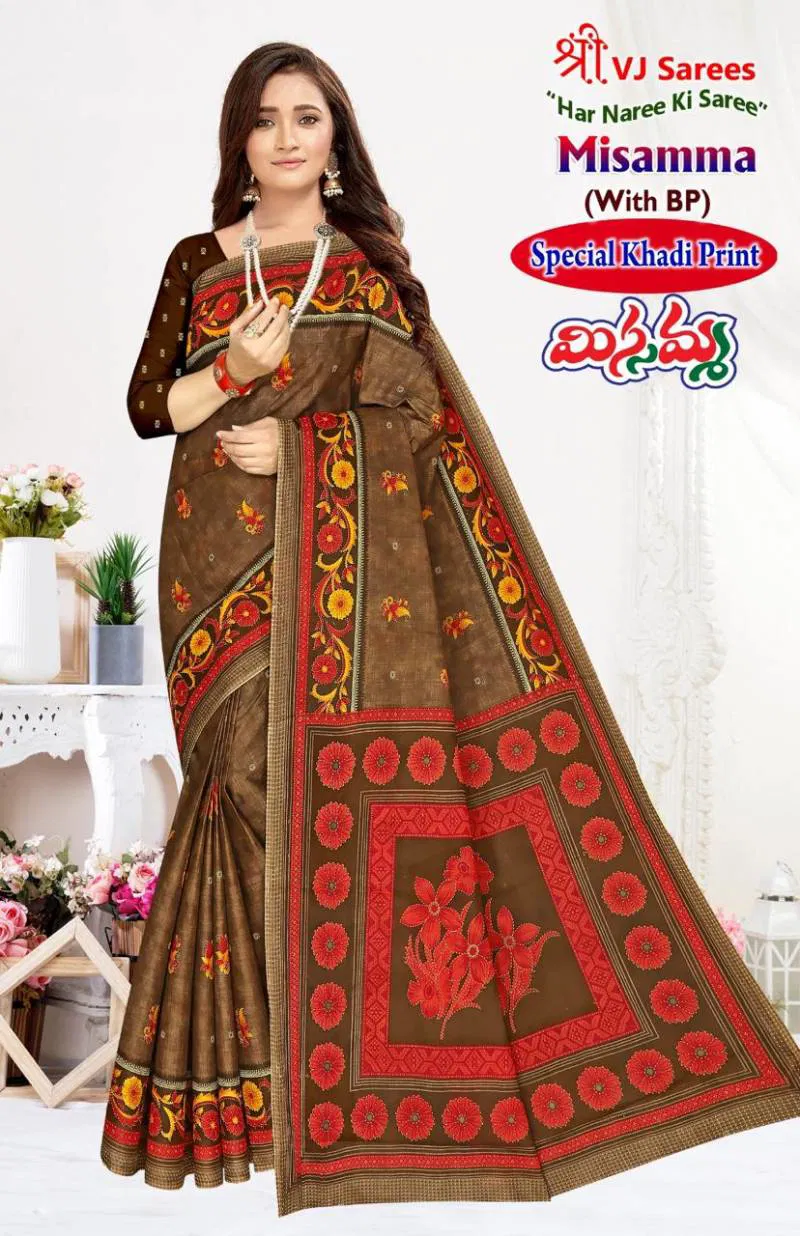 Misamma Vol 03 By Vj Casual Wear Khadi Cotton Printed Saree Wholesale Online