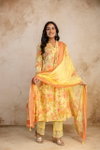 Naisha K 343 Cotton A Line Kurti With Pant Dupatta Wholesalers In Delhi
