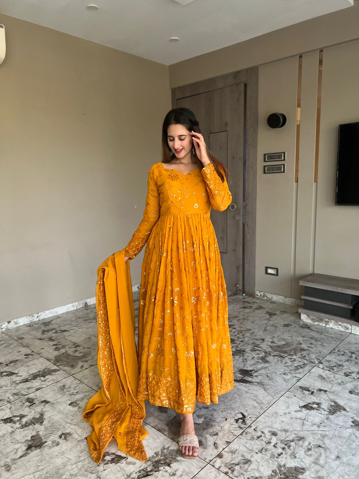 Code 1156 Anarkali Kurti With Bottom Dupatta Catalog