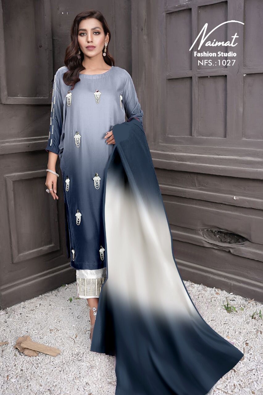 Naimat Fashion Studio 1027 Fancy Party Wear Georgette Top With Bottom And Dupatta Ready Made Collection