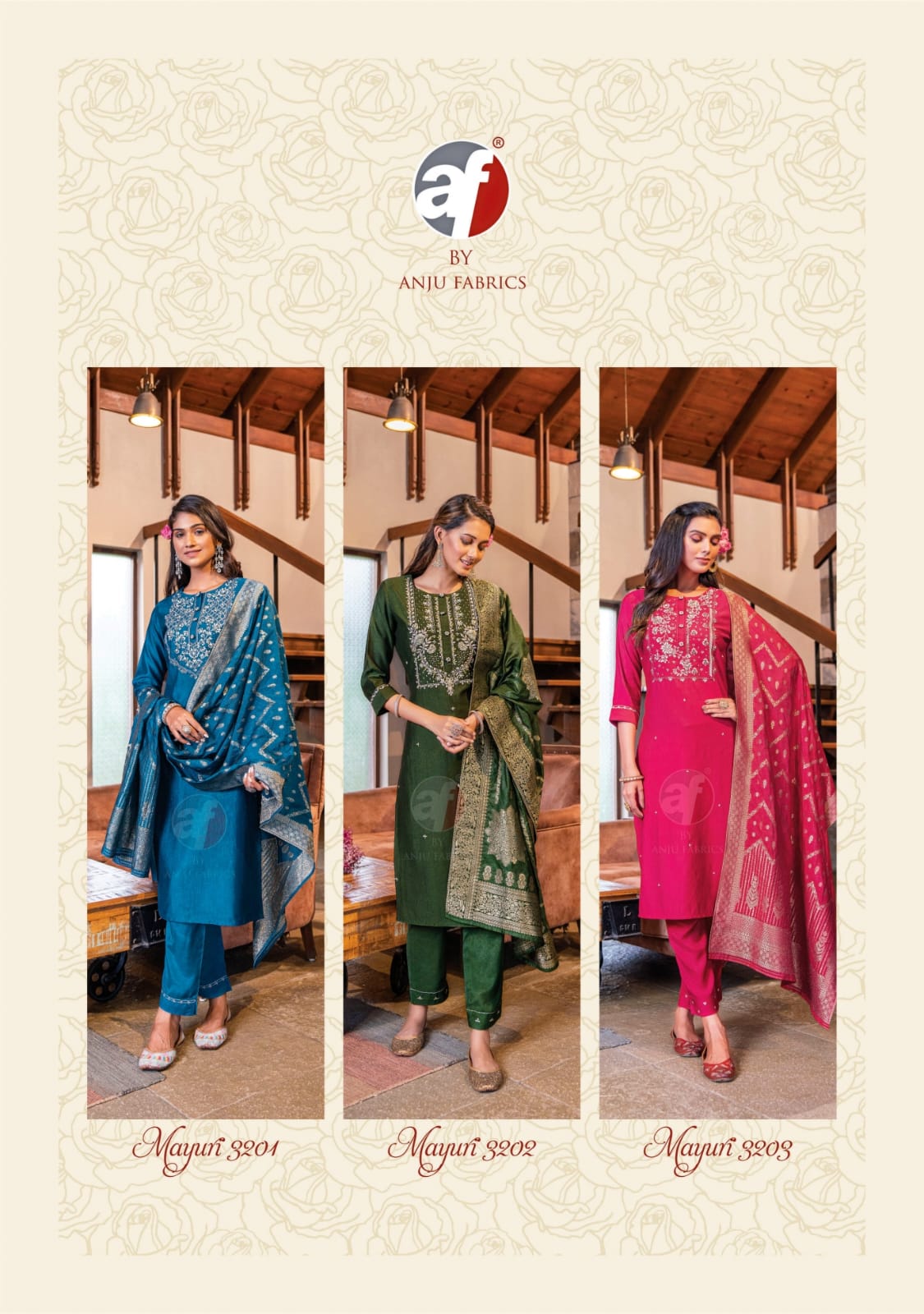 Mayuri Vol 3 By Af Kurti Pant With Heavy Dupatta Catalog