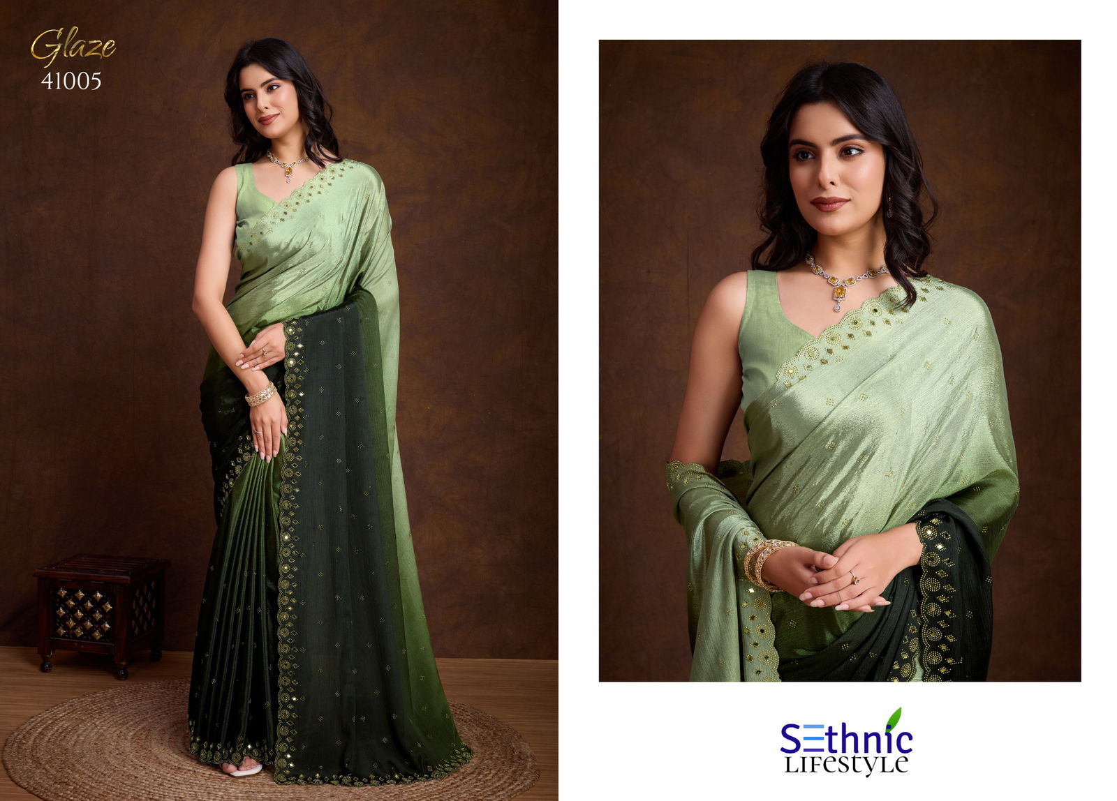 Glaze By Sethnic Chinnon Designer Saree Wholesale Price In Surat