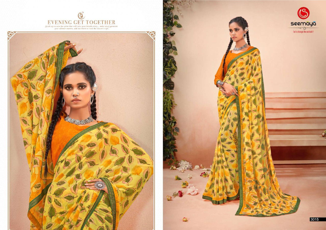 SEEMAYA MOHINI Latest Fancy Designer Casual Wear Pure Weightless Fancy Print With Fsncy New Serositis  Border Saree Collection