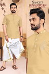 Sangeet Lungi Style 2 Slub Cotton Gold Printed Surat Mens Shirts Wholesale Market