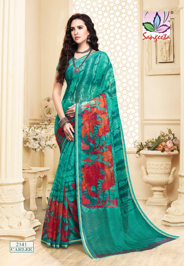 Sangeeta Latest Collection Of Casual Daily Wear Printed Chiffon Saree 