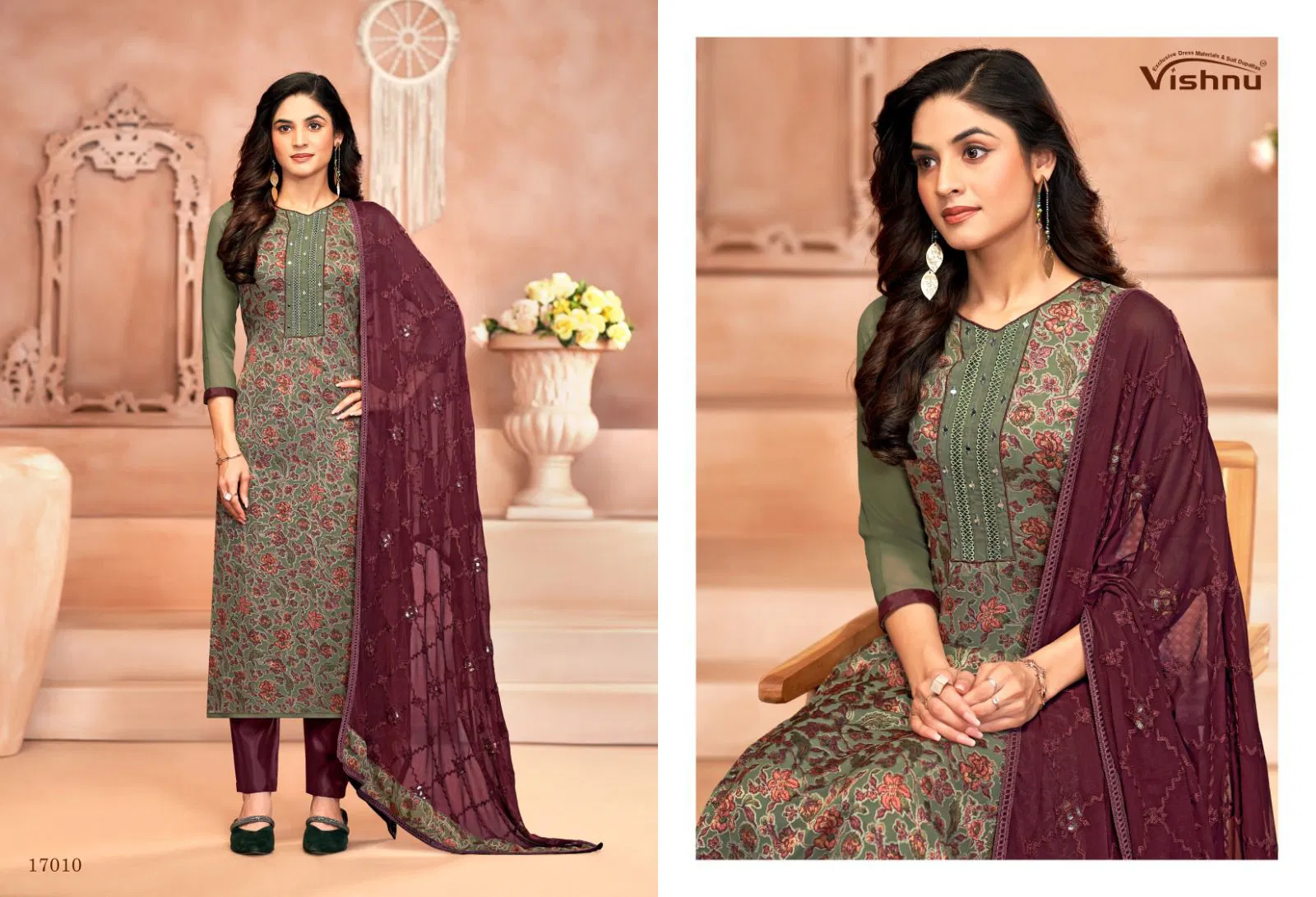Libaas By Vishnu Roman Georgette Brasso Wholesale Dress Material In India