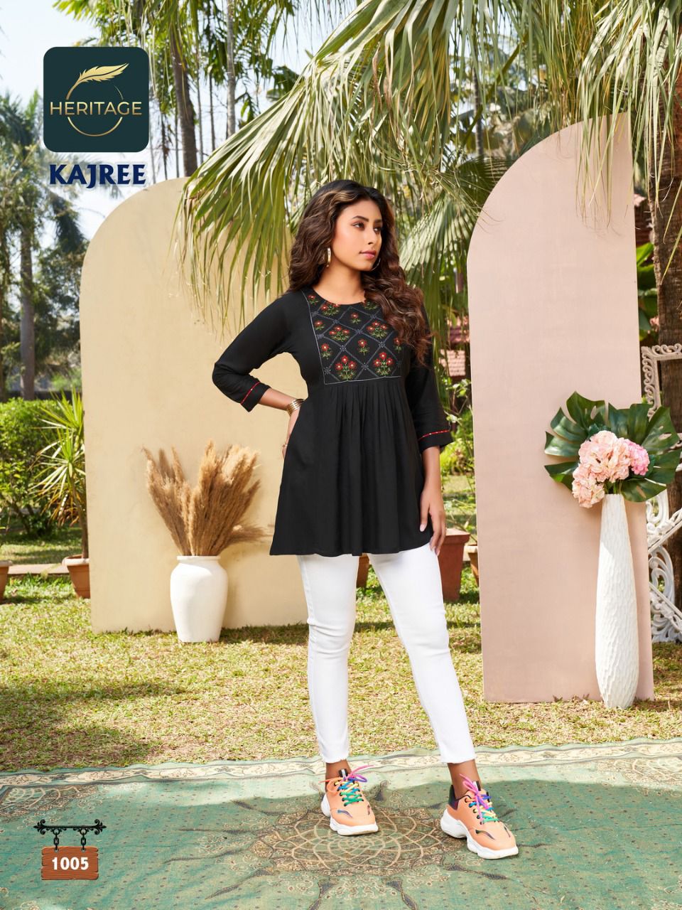 Heritage Kajree New Designer Ethnic Wear Rayon Fancy Top Collection