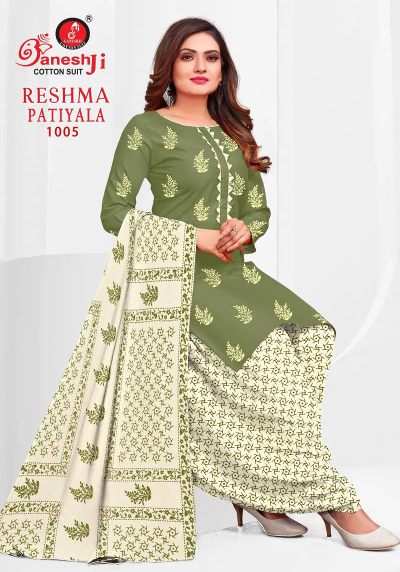 Reshma Patiyala Vol 01 By Ganeshji Fancy Cotton Dress Material Online Wholesale