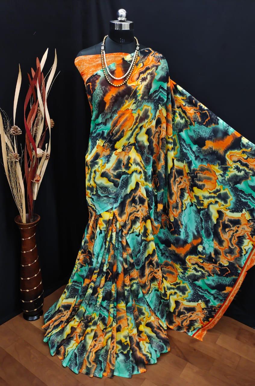 Aatrika 8 Fancy Designer Ethnic Wear Georgette Printed Saree Collection