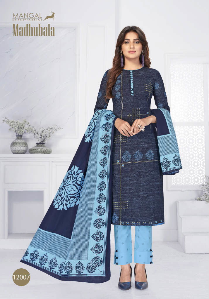 Mangal Shree Madhubala 12 Printed Designer Cotton Daily wear Dress Material Collection

