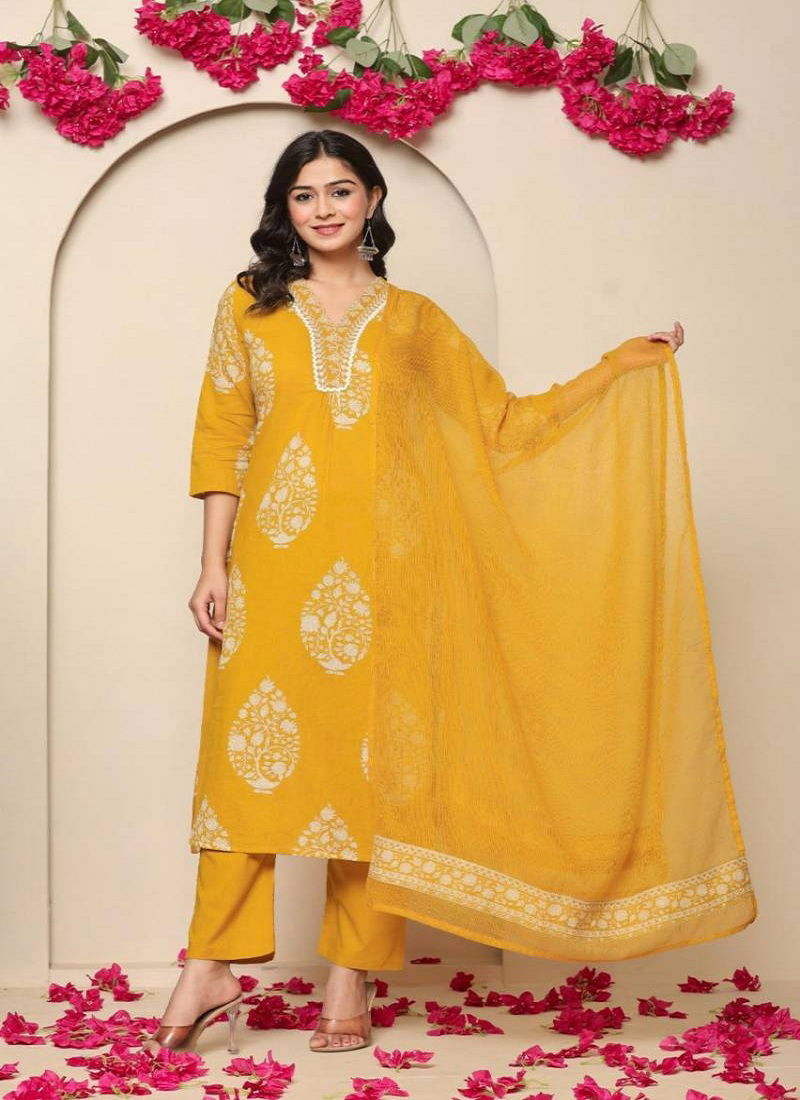 Tanyaa P 206 Cotton Kurti With Bottom Dupatta Exporters In India
