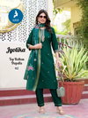 Jyotika By Kaya Vertican Silk Kurti With Bottom Dupatta Wholesale Shop In Surat