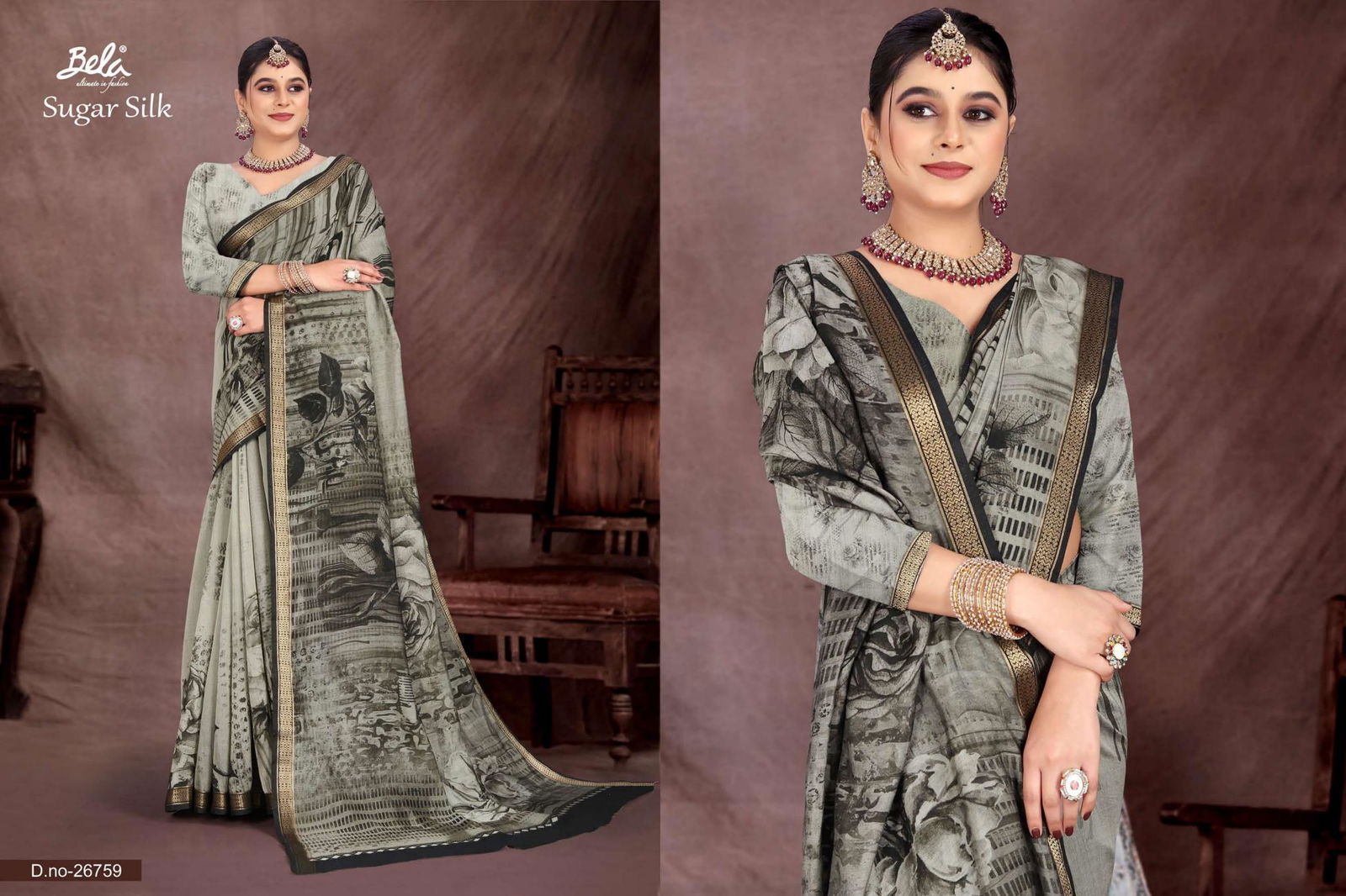 Sugar Silk By Bela Fashion Viscose Digital Printed Saree Exporters In India