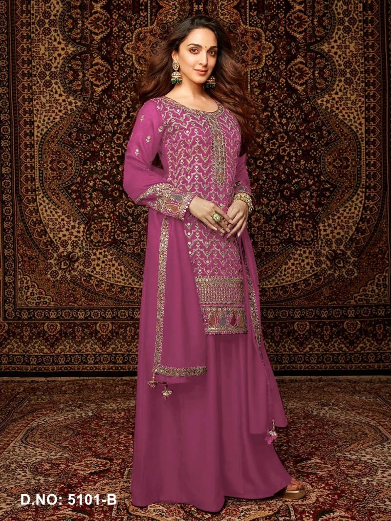 Kiara 5101 A To E Chinon Embroidered Salwar Suits Wholesale Market In Surat