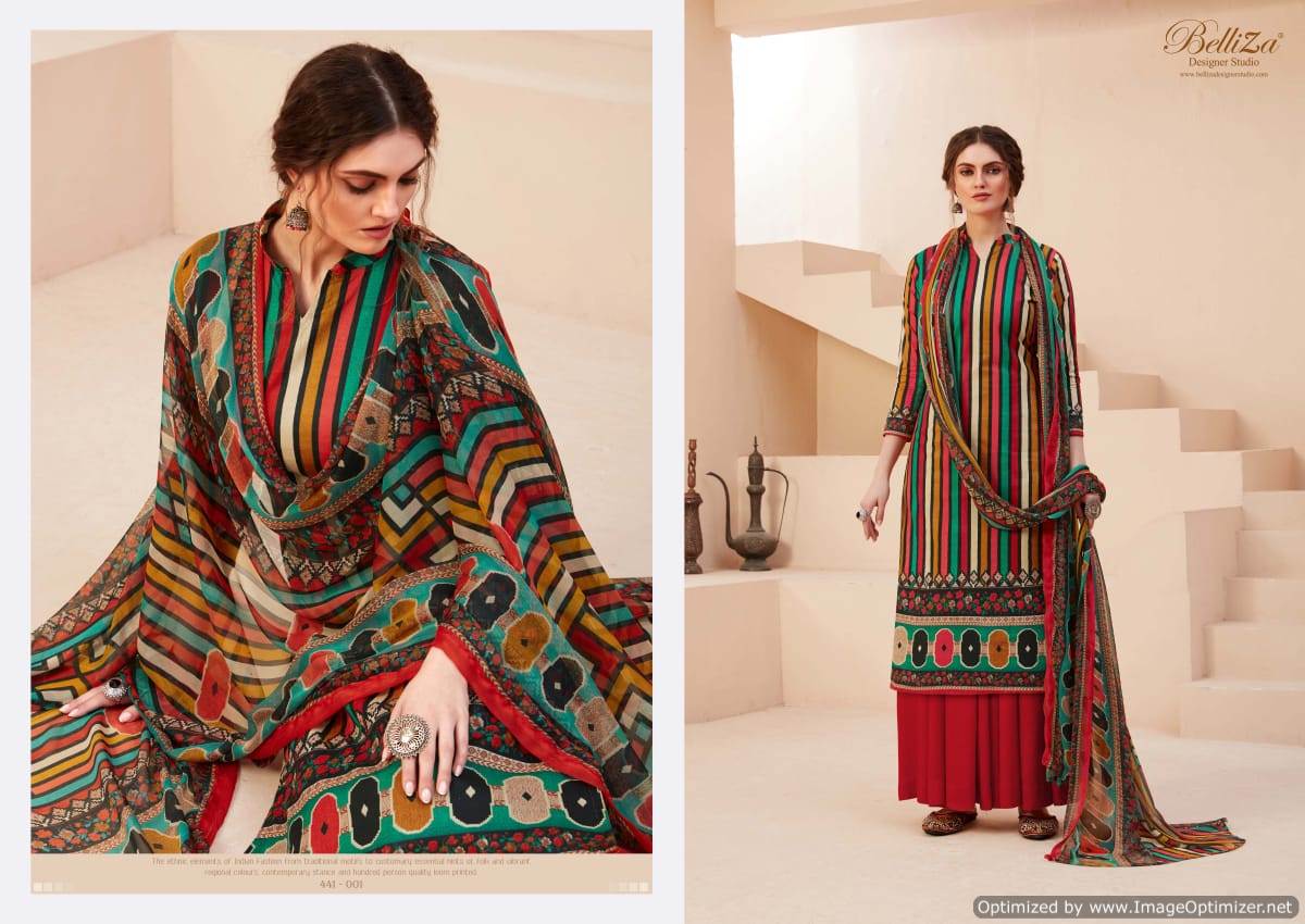Belliza Zohra 2 Exclusive Latest Designer Pure Cotton Digital Print Dress Material Printed Nazneen Chiffon Dupatta With Four Side Lace