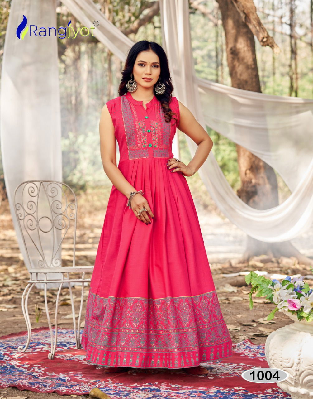 Rangjyot Charvi Classic New Designer Festive Wear Cotton Long Anarkali Kurti Collection