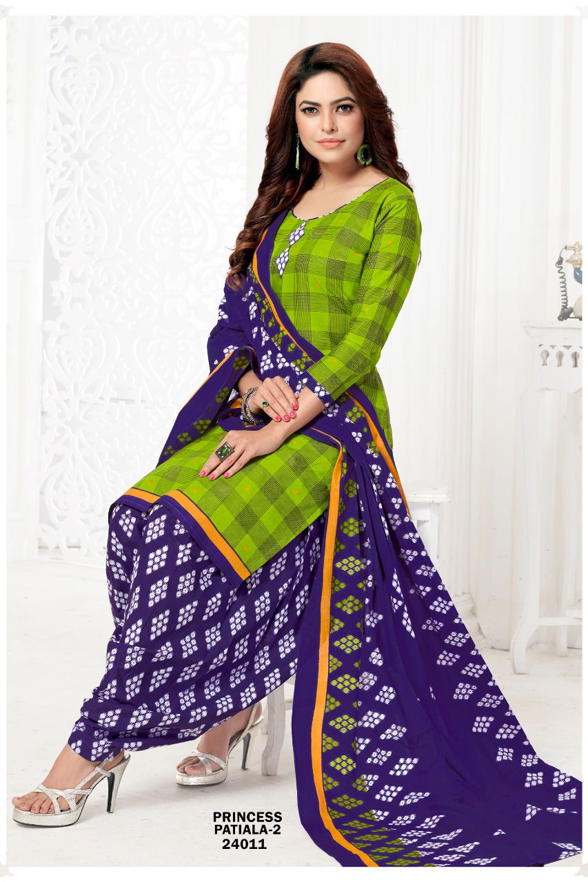 Princess Patiala 2 Printed Cotton Casual Wear Salwar Suit Ready Made Collection
