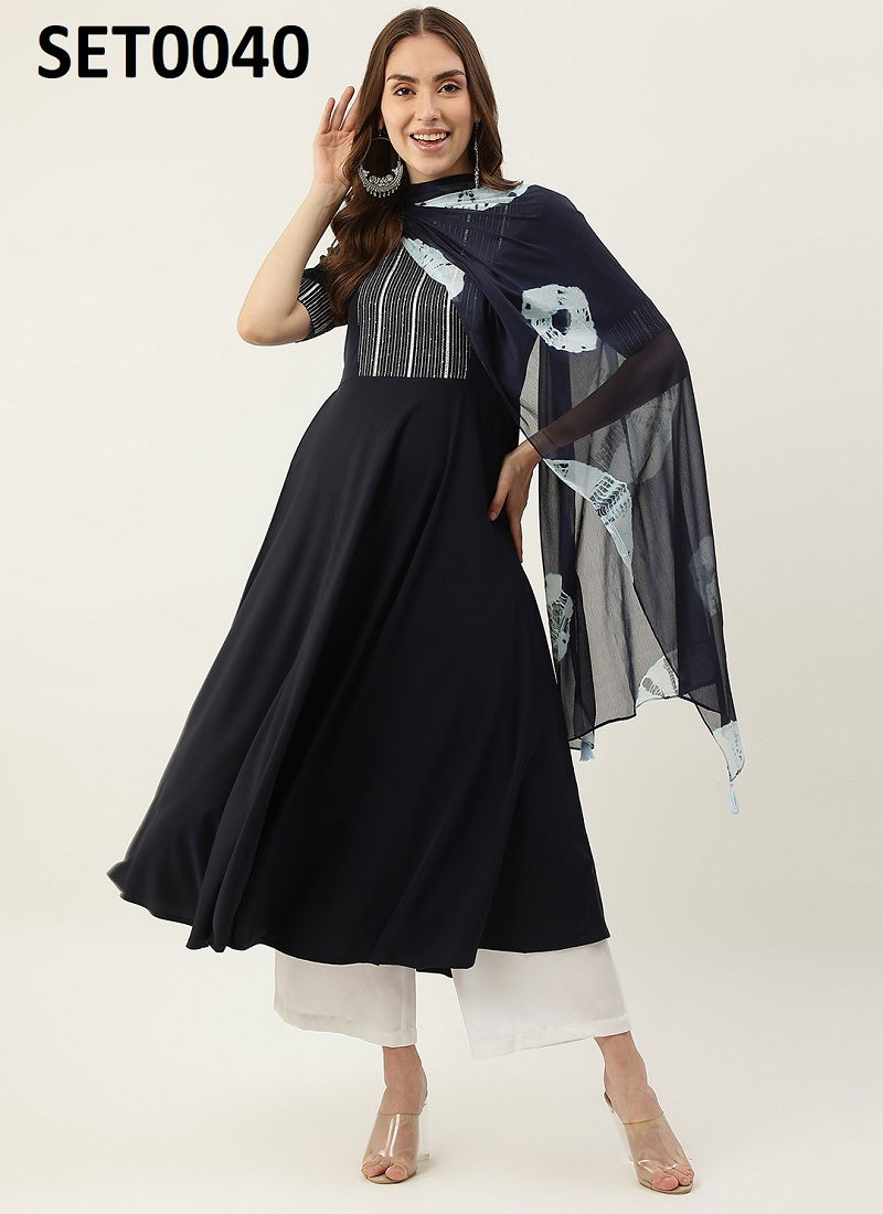 Fiorra SET0000 03 Printed Cotton Kurti With Dupatta Wholesale Clothing Suppliers In India