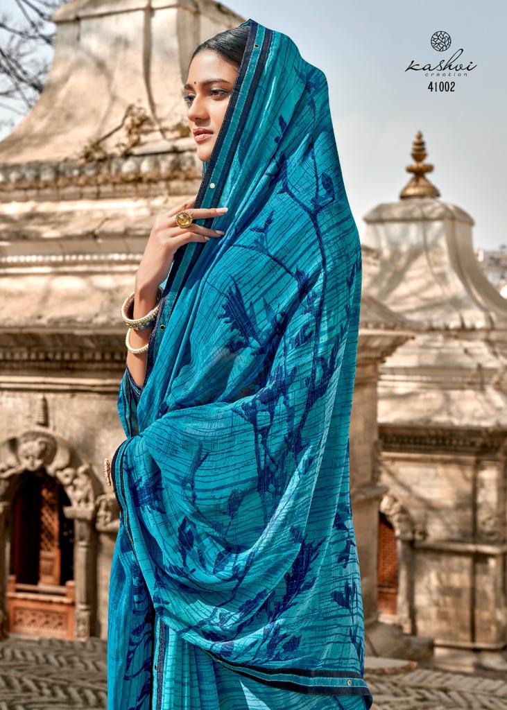 Kashvi Lavanya Silk Weightless Georgette Printed Casual Wear Sarees Collection
