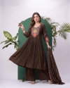 K 1074 By Naisha Roman Embroidery Kurti With Bottom Dupatta
