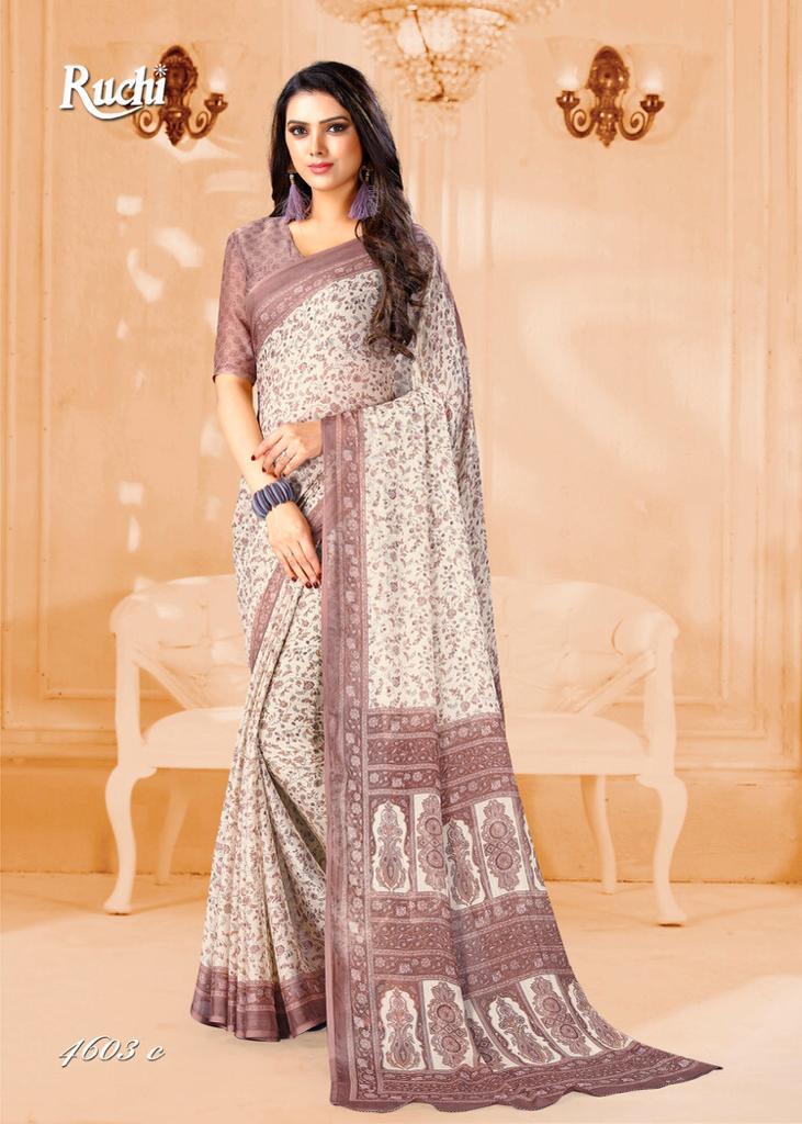 RUCHI SUPER KESAR CHIFFON 46TH EDITION Latest Regular Wear Printed Saree Collection