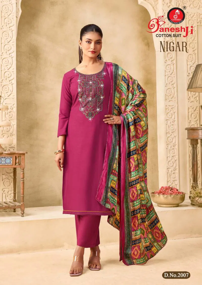 Nigar Vol 02 By Ganeshji Cotton Printed Dress Material Wholesale Market In Surat