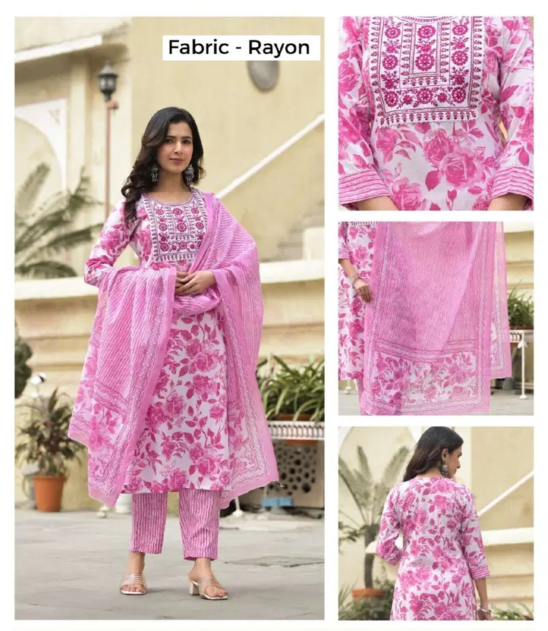 Av Daily Wear Straight Cut Kurti With Bottom Dupatta Suppliers In India
