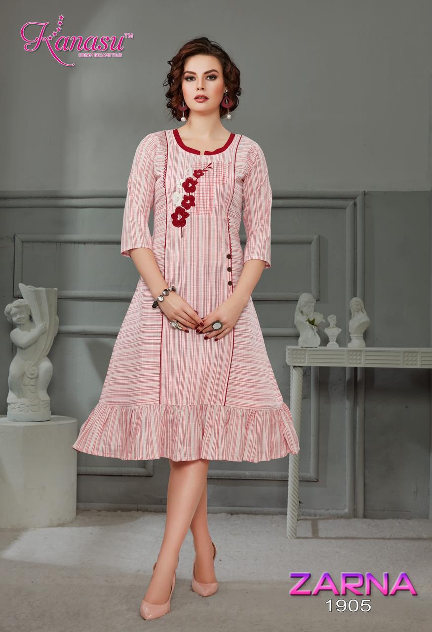 Kanasu Zarna Latest Designer Short Anarkali Kurtis Collection 