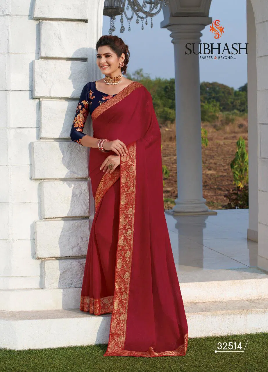 Subhash Sparsh -4 Latest Casual Wear Festive Wear Designer Chiffon Silk Saree Collection 
