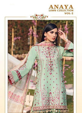 Anaya Lawn Collection Vol-2 Latest Designer Party Wear Wedding Salwar Suit With Heavy Embroider Work 