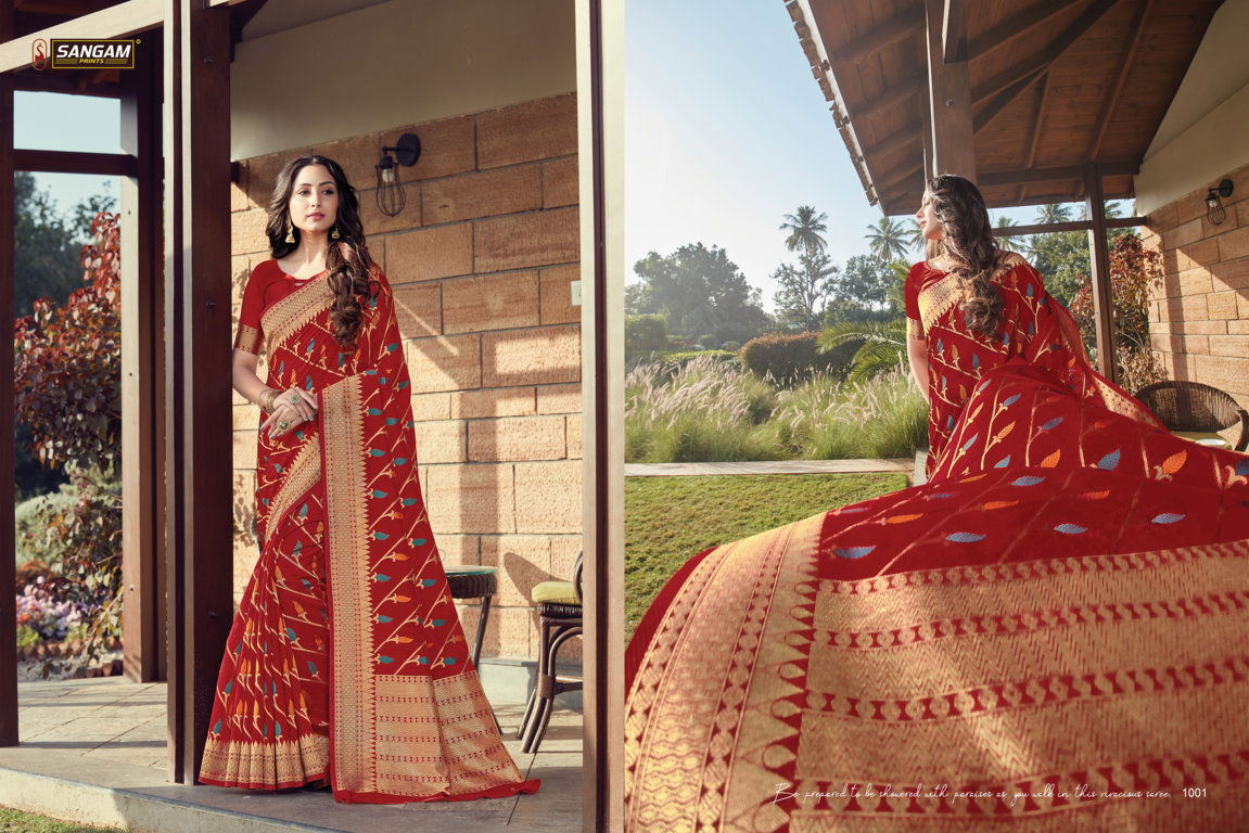 Sangam Ananya Printed Designer Cotton Handloom Sarees Collection
