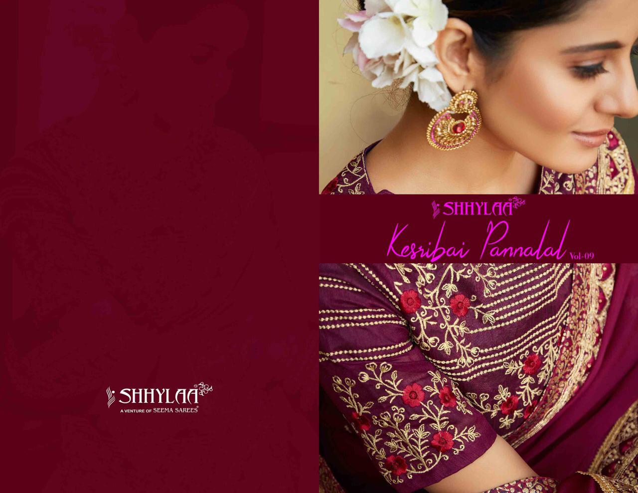 Shhylaa Kesribai Pannalal vol-9 Heavy Blouse And Fancy Fabrics With Embroidery  And Jacquard Laces Latest Fancy Designer Saree Collection 
