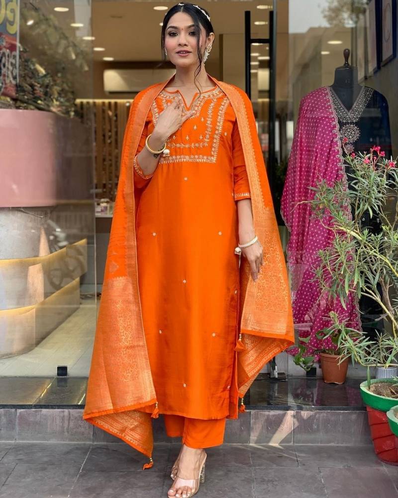 Navya Kurti 78 Cotton Embroidered Kurti Bottom With Dupatta Wholesalers In Delhi