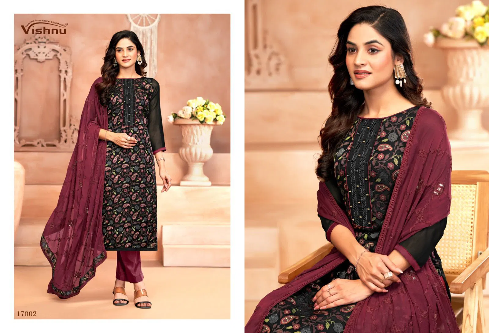 Libaas By Vishnu Roman Georgette Brasso Wholesale Dress Material In India