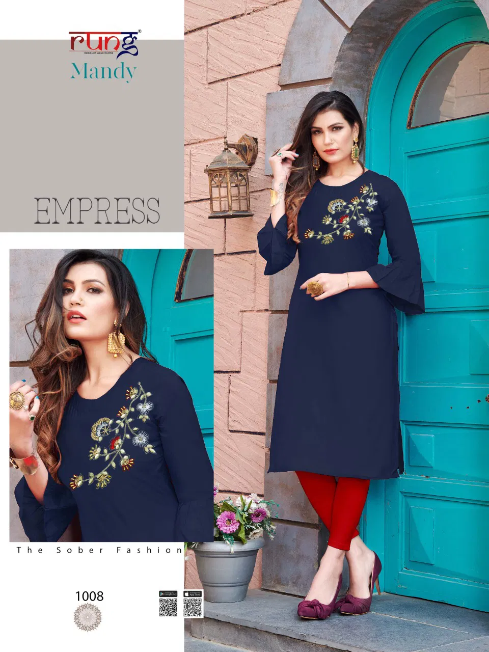 RUNG MANDY Ethnic Daily Wear Heavy Modal Silk With Handwork  Latest Designer Kurtis Collection